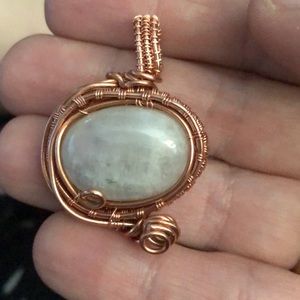 Moonstone wire wrapped pendent